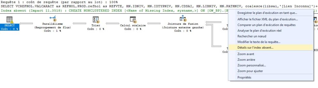 Le code de création de l'index est accessible en un clic